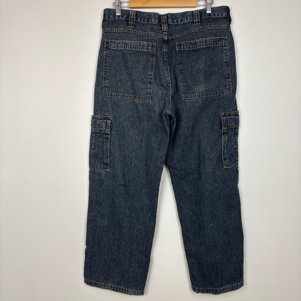 Wrangler Men Cargo Jeans 34x30 Blue Denim Utility Workwear Relaxed Western Baggy - Picture 2 of 14